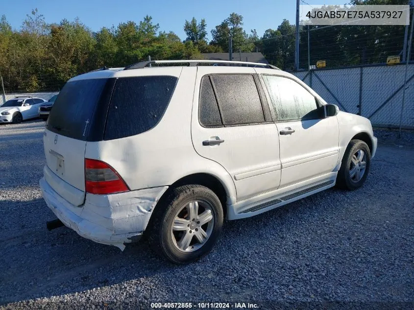 2005 Mercedes-Benz Ml 350 4Matic VIN: 4JGAB57E75A537927 Lot: 40572855