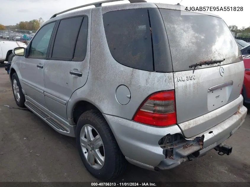 2005 Mercedes-Benz Ml 350 4Matic VIN: 4JGAB57E95A551828 Lot: 40756313