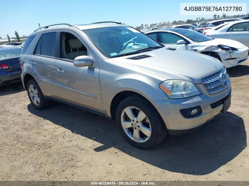 2006 Mercedes-Benz Ml 500 4Matic VIN: 4JGBB75E76A127780 Lot: 40209435