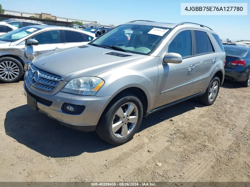 2006 Mercedes-Benz Ml 500 4Matic VIN: 4JGBB75E76A127780 Lot: 40209435