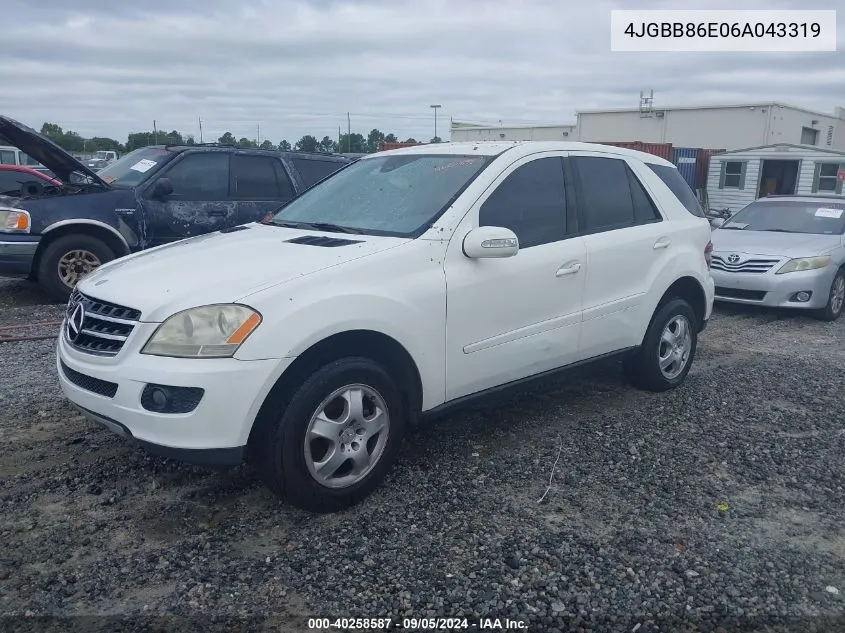 2006 Mercedes-Benz Ml 350 4Matic VIN: 4JGBB86E06A043319 Lot: 40258587