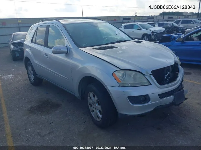 2006 Mercedes-Benz Ml 350 4Matic VIN: 4JGBB86E66A128343 Lot: 40388077