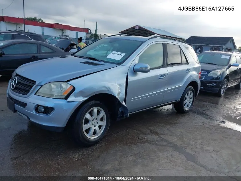 2006 Mercedes-Benz Ml 350 4Matic VIN: 4JGBB86E16A127665 Lot: 40471014