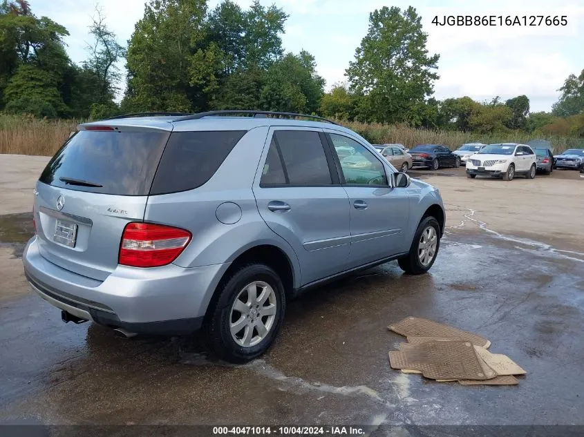 2006 Mercedes-Benz Ml 350 4Matic VIN: 4JGBB86E16A127665 Lot: 40471014