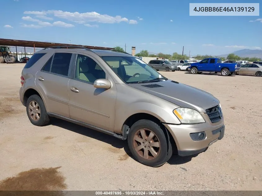 2006 Mercedes-Benz Ml 350 4Matic VIN: 4JGBB86E46A139129 Lot: 40497695