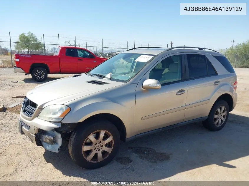 2006 Mercedes-Benz Ml 350 4Matic VIN: 4JGBB86E46A139129 Lot: 40497695