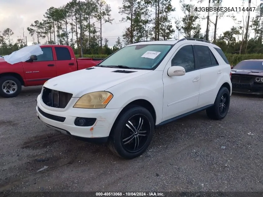 2006 Mercedes-Benz Ml 350 4Matic VIN: 4JGBB86E36A114447 Lot: 40513068