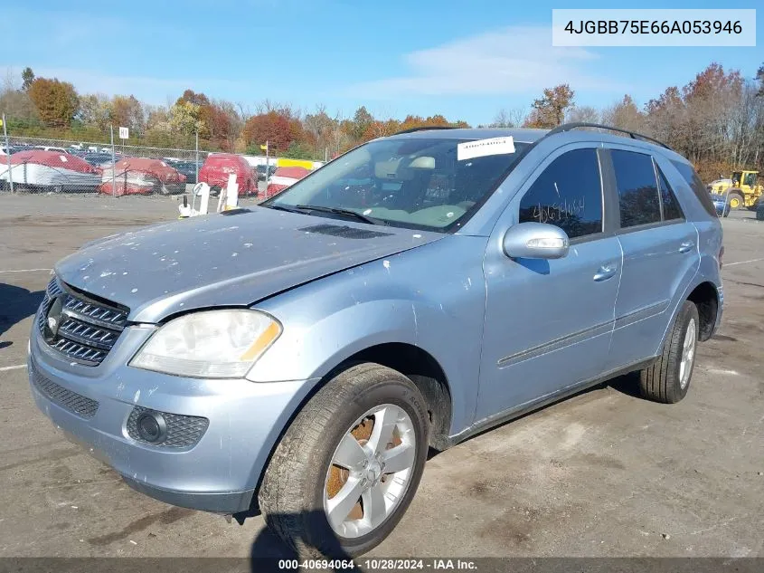 2006 Mercedes-Benz Ml 500 4Matic VIN: 4JGBB75E66A053946 Lot: 40694064