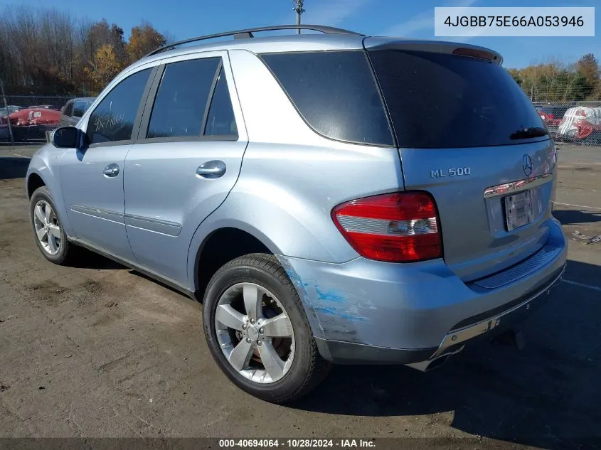 2006 Mercedes-Benz Ml 500 4Matic VIN: 4JGBB75E66A053946 Lot: 40694064