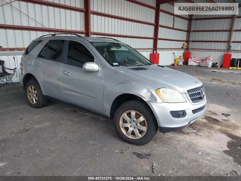 2006 Mercedes-Benz Ml 350 4Matic VIN: 4JGBB86E26A019880 Lot: 40731275