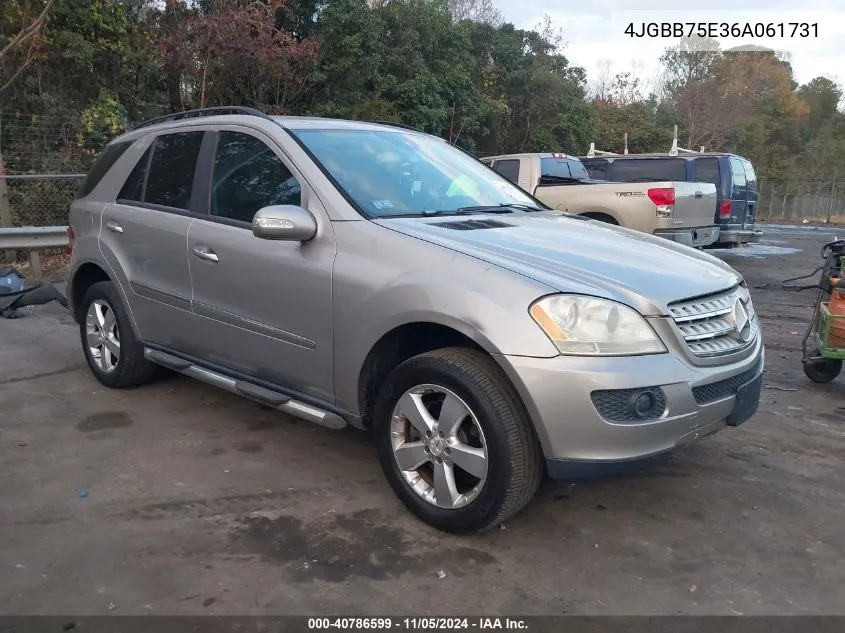 2006 Mercedes-Benz Ml 500 4Matic VIN: 4JGBB75E36A061731 Lot: 40786599