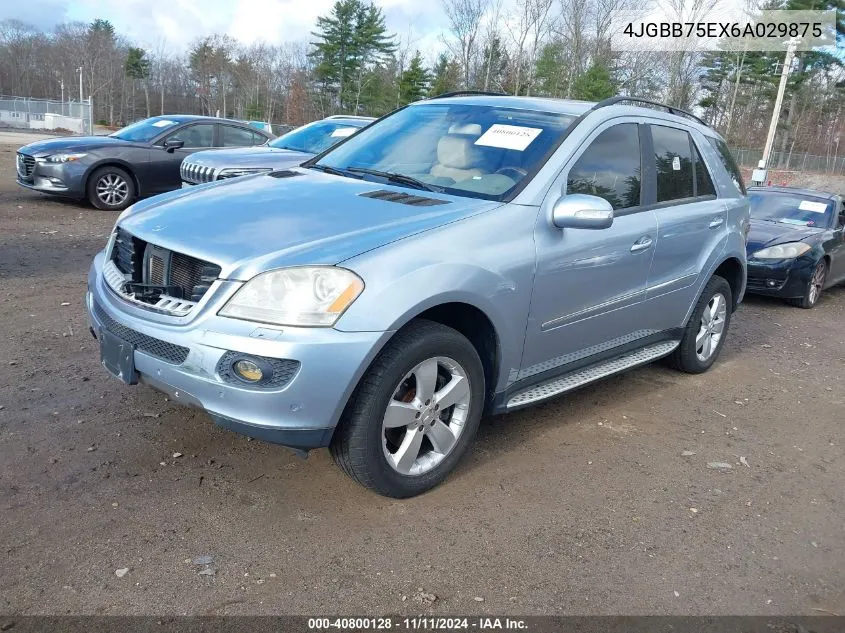 2006 Mercedes-Benz Ml 500 4Matic VIN: 4JGBB75EX6A029875 Lot: 40800128