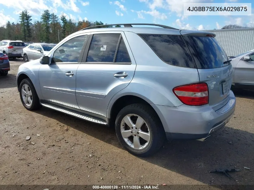 2006 Mercedes-Benz Ml 500 4Matic VIN: 4JGBB75EX6A029875 Lot: 40800128