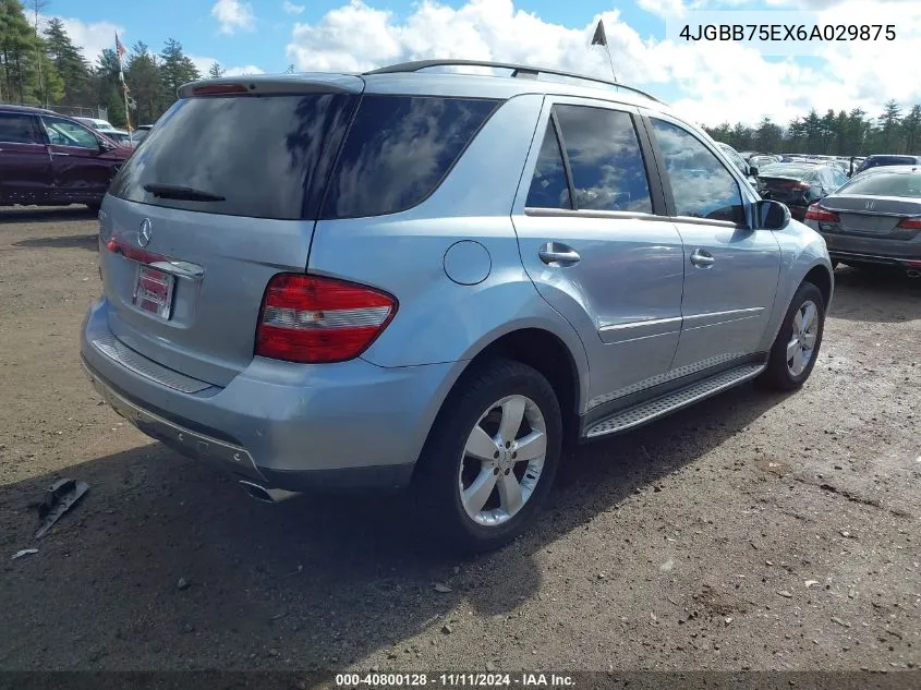 2006 Mercedes-Benz Ml 500 4Matic VIN: 4JGBB75EX6A029875 Lot: 40800128