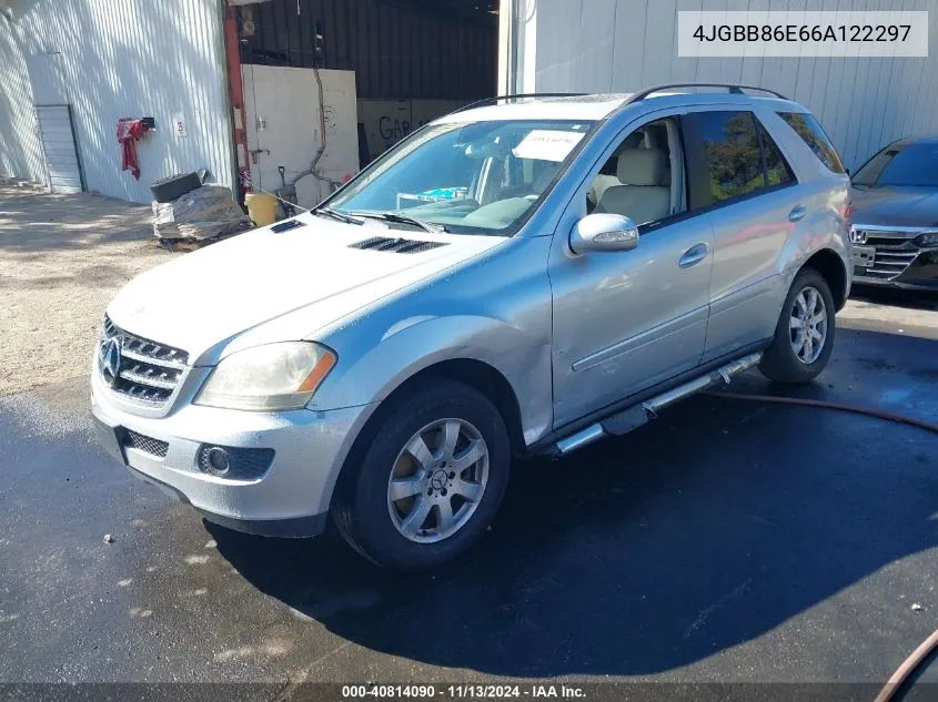 2006 Mercedes-Benz Ml 350 4Matic VIN: 4JGBB86E66A122297 Lot: 40814090