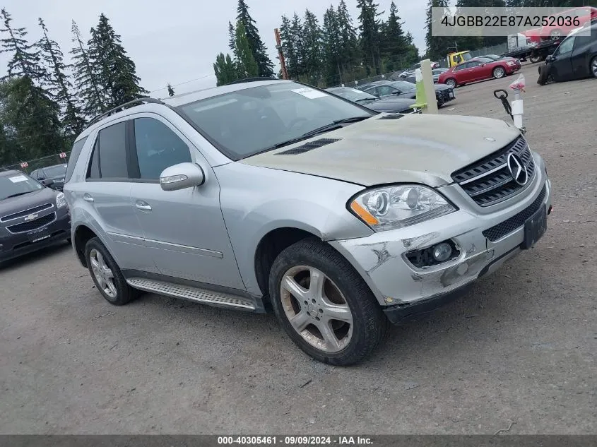 2007 Mercedes-Benz Ml 320 Cdi 4Matic VIN: 4JGBB22E87A252036 Lot: 40305461