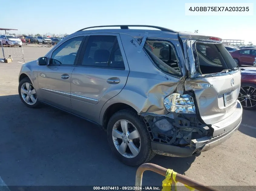 2007 Mercedes-Benz Ml 500 VIN: 4JGBB75EX7A203235 Lot: 40374413