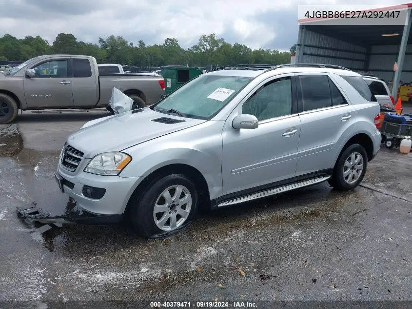 2007 Mercedes-Benz Ml 350 4Matic VIN: 4JGBB86E27A292447 Lot: 40379471