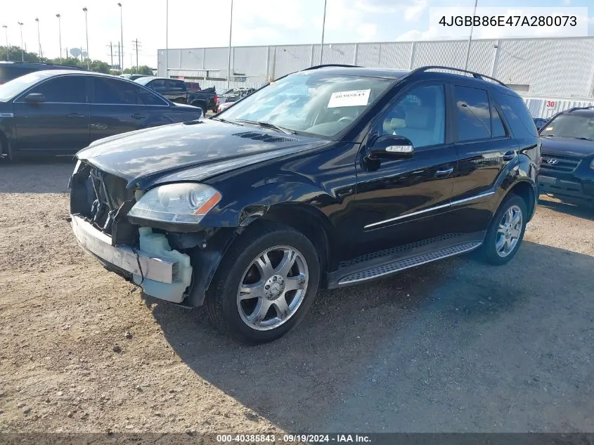 2007 Mercedes-Benz Ml 350 4Matic VIN: 4JGBB86E47A280073 Lot: 40385843