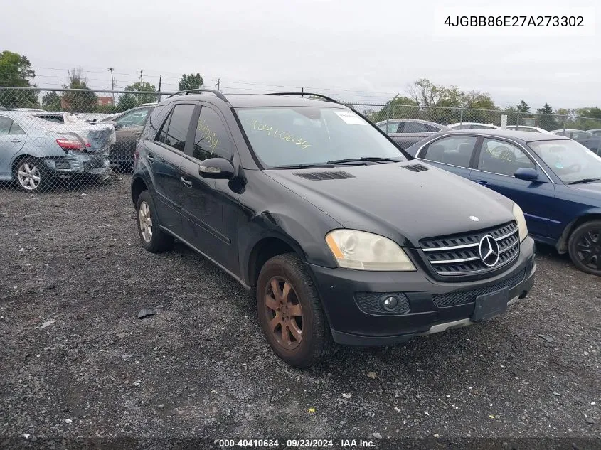 2007 Mercedes-Benz Ml 350 4Matic VIN: 4JGBB86E27A273302 Lot: 40410634