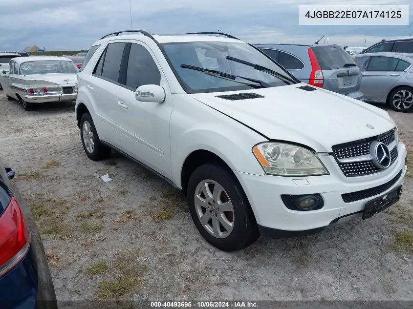 2007 Mercedes-Benz Ml 320 Cdi VIN: 4JGBB22E07A174125 Lot: 40493695