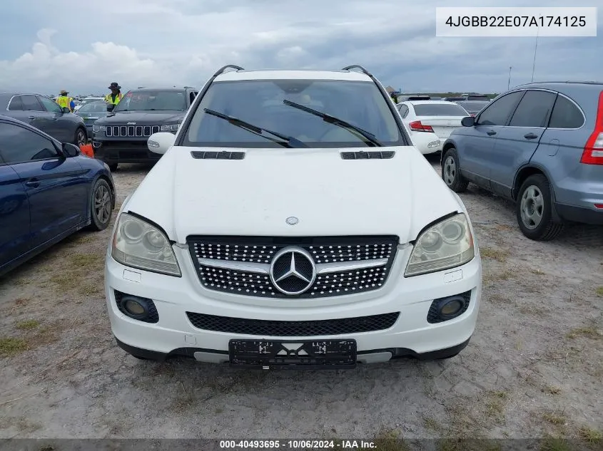 2007 Mercedes-Benz Ml 320 Cdi VIN: 4JGBB22E07A174125 Lot: 40493695