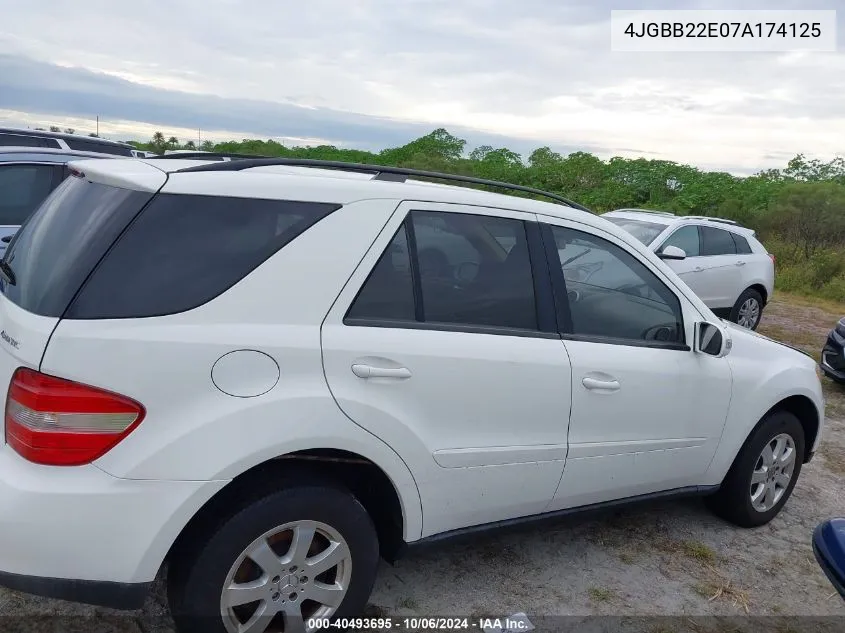 2007 Mercedes-Benz Ml 320 Cdi VIN: 4JGBB22E07A174125 Lot: 40493695