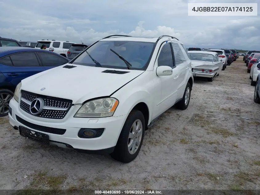 2007 Mercedes-Benz Ml 320 Cdi VIN: 4JGBB22E07A174125 Lot: 40493695