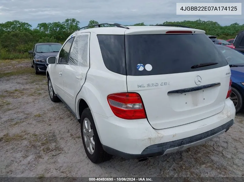 2007 Mercedes-Benz Ml 320 Cdi VIN: 4JGBB22E07A174125 Lot: 40493695