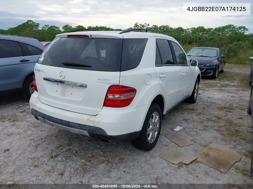 2007 Mercedes-Benz Ml 320 Cdi VIN: 4JGBB22E07A174125 Lot: 40493695