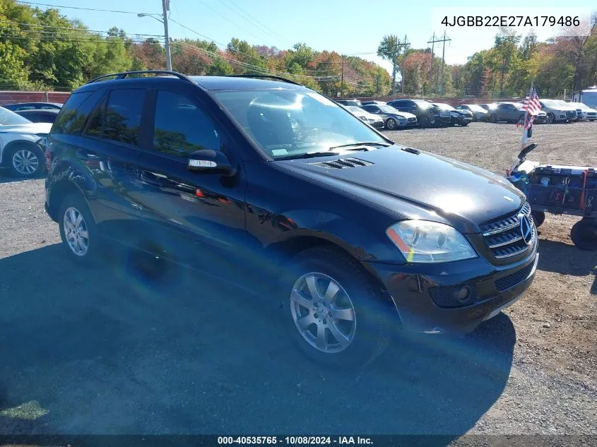 2007 Mercedes-Benz Ml 320 Cdi 4Matic VIN: 4JGBB22E27A179486 Lot: 40535765