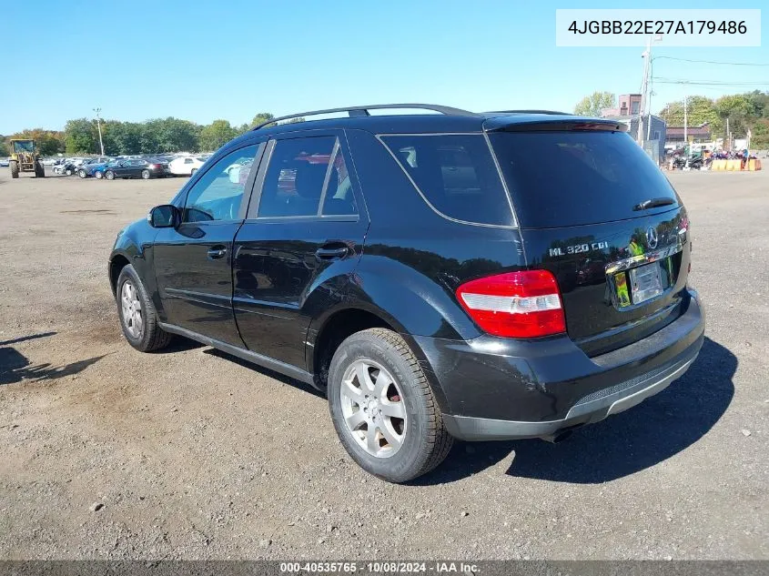 2007 Mercedes-Benz Ml 320 Cdi 4Matic VIN: 4JGBB22E27A179486 Lot: 40535765