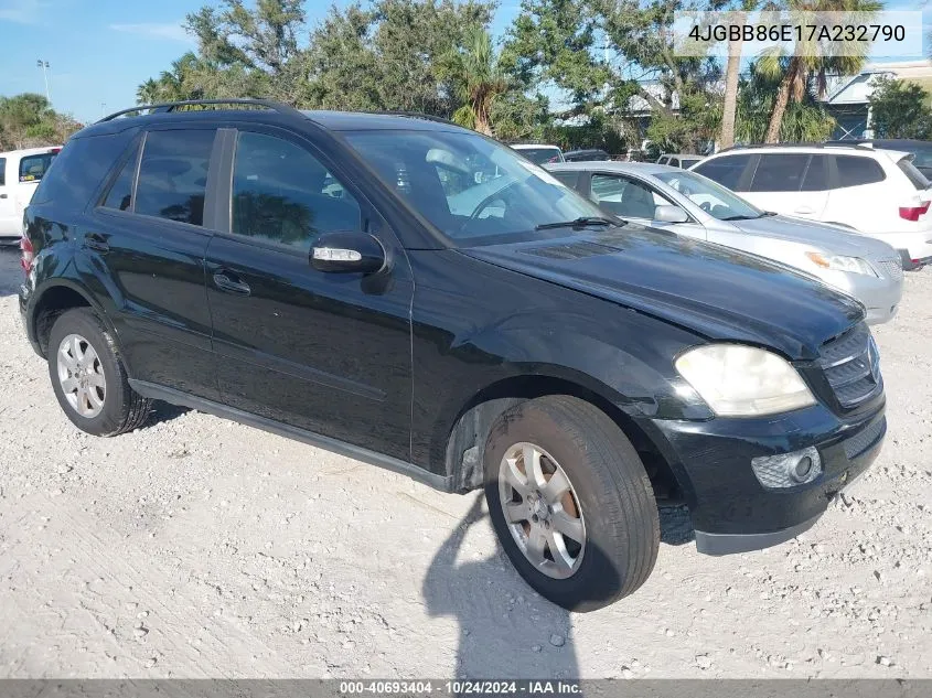 2007 Mercedes-Benz Ml 350 4Matic VIN: 4JGBB86E17A232790 Lot: 40693404