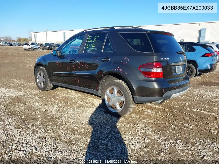 2007 Mercedes-Benz Ml 350 4Matic VIN: 4JGBB86EX7A200033 Lot: 40810215