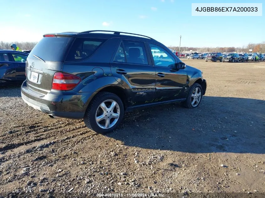 2007 Mercedes-Benz Ml 350 4Matic VIN: 4JGBB86EX7A200033 Lot: 40810215