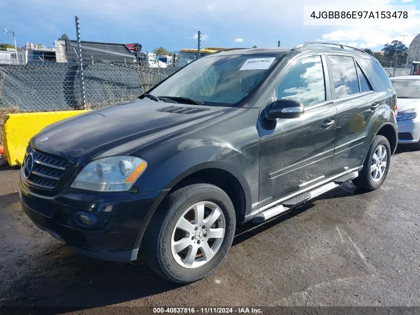 2007 Mercedes-Benz Ml 350 4Matic VIN: 4JGBB86E97A153478 Lot: 40837816