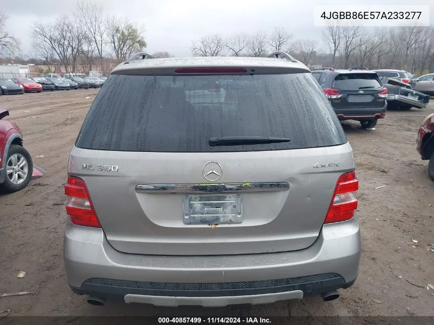 2007 Mercedes-Benz Ml 350 4Matic VIN: 4JGBB86E57A233277 Lot: 40857499