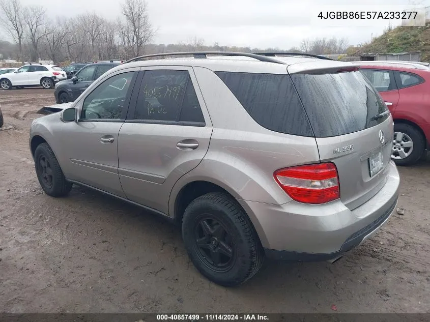 2007 Mercedes-Benz Ml 350 4Matic VIN: 4JGBB86E57A233277 Lot: 40857499