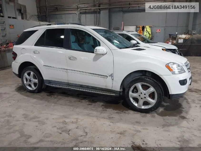 2008 Mercedes-Benz Ml 350 4Matic VIN: 4JGBB86E18A349156 Lot: 39664975