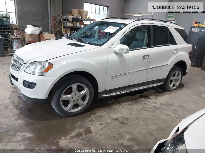 2008 Mercedes-Benz Ml 350 4Matic VIN: 4JGBB86E18A349156 Lot: 39664975