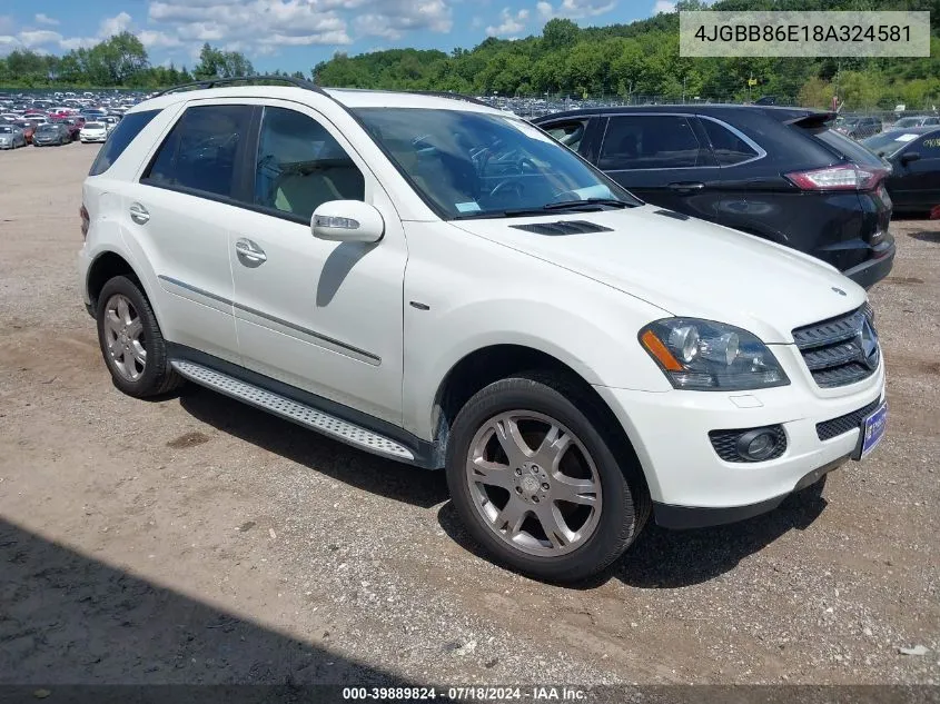 2008 Mercedes-Benz Ml 350 4Matic VIN: 4JGBB86E18A324581 Lot: 39889824