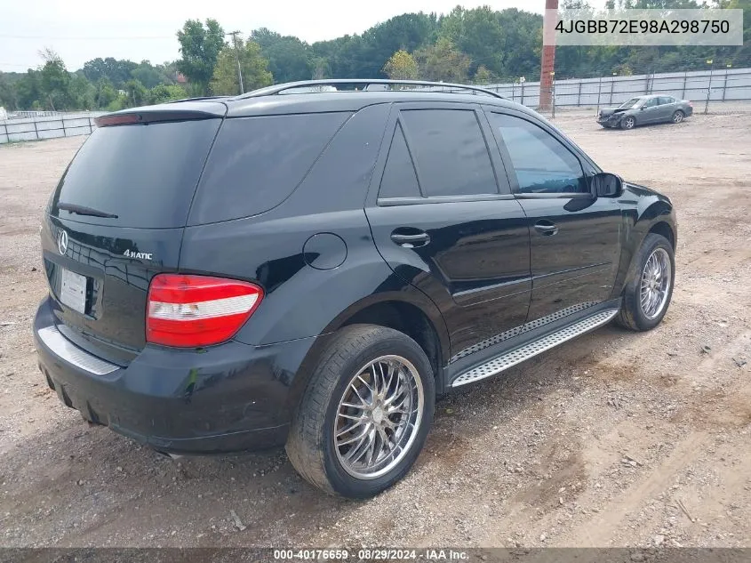 2008 Mercedes-Benz Ml 550 4Matic VIN: 4JGBB72E98A298750 Lot: 40176659