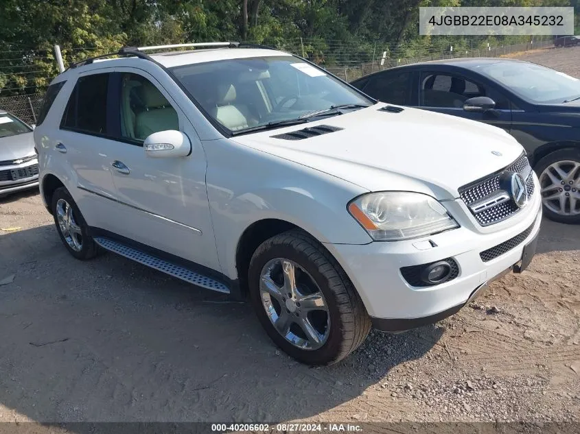 2008 Mercedes-Benz Ml 320 Cdi 4Matic VIN: 4JGBB22E08A345232 Lot: 40206602