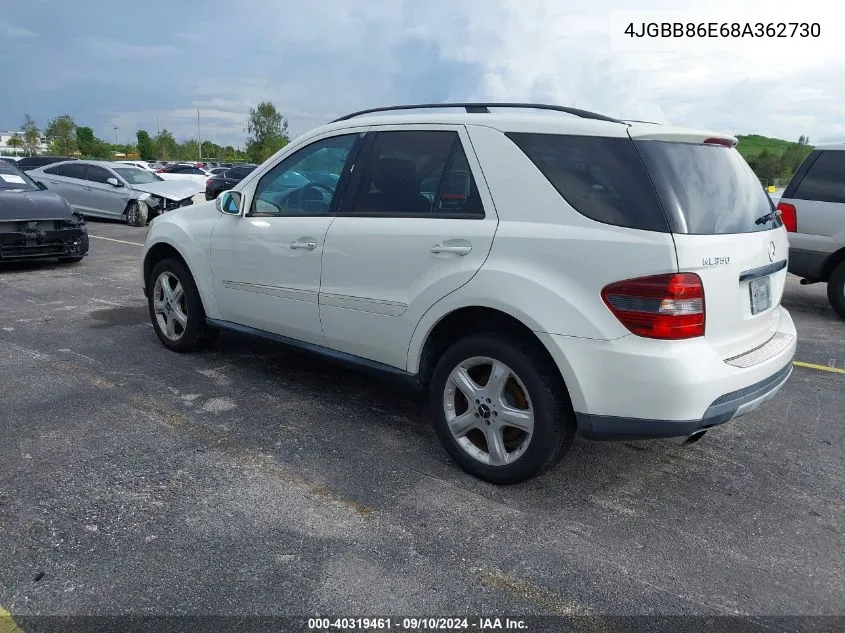 2008 Mercedes-Benz Ml 350 4Matic VIN: 4JGBB86E68A362730 Lot: 40319461