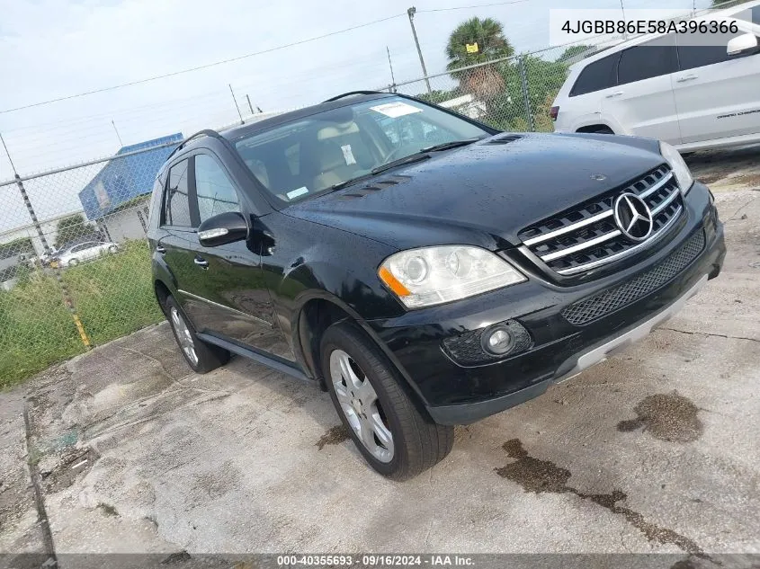 2008 Mercedes-Benz Ml 350 4Matic VIN: 4JGBB86E58A396366 Lot: 40355693