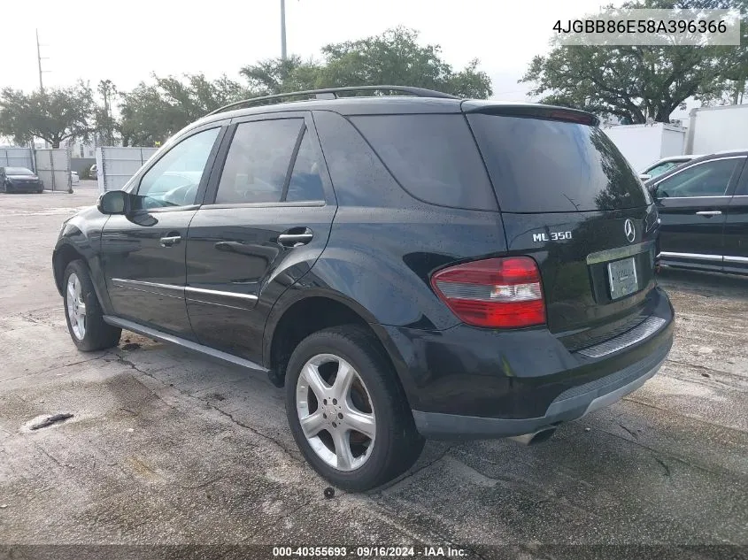 4JGBB86E58A396366 2008 Mercedes-Benz Ml 350 4Matic