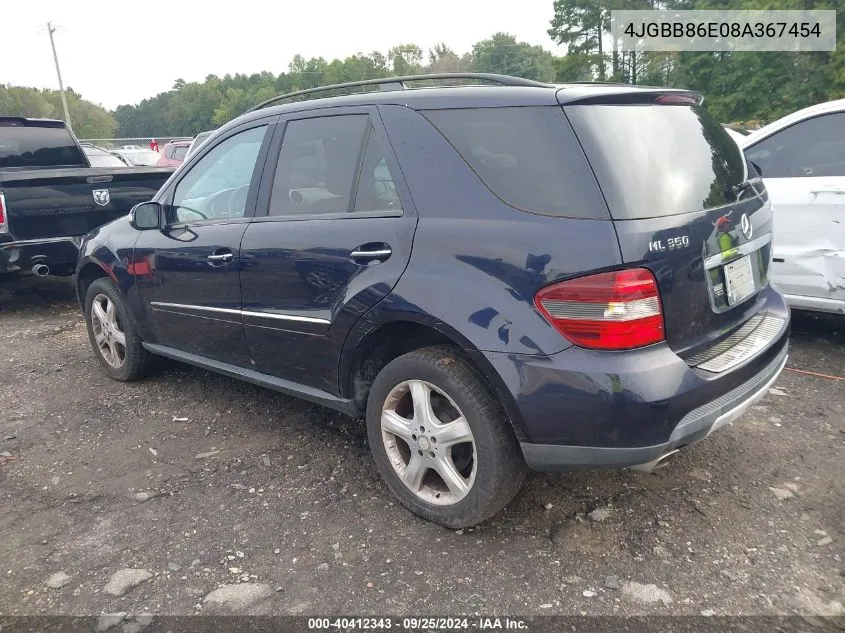 2008 Mercedes-Benz Ml 350 4Matic VIN: 4JGBB86E08A367454 Lot: 40412343