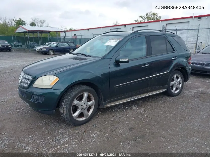 2008 Mercedes-Benz Ml 350 4Matic VIN: 4JGBB86E28A348405 Lot: 40412743