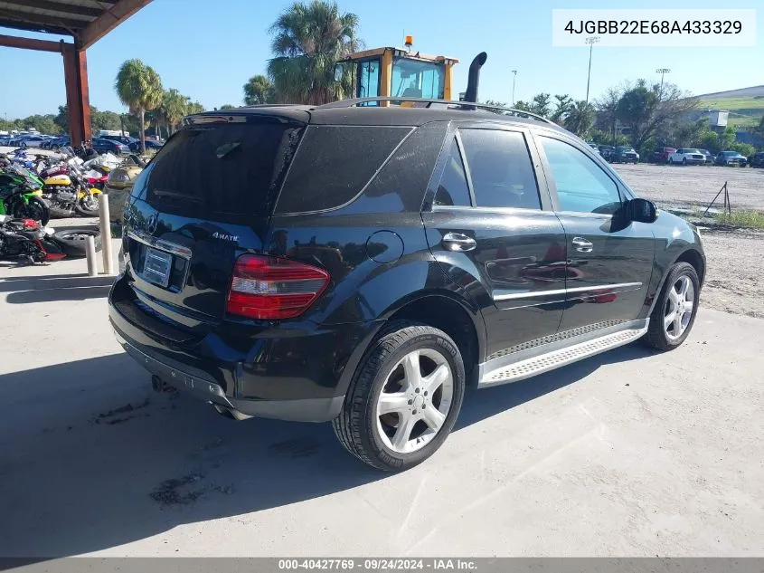 2008 Mercedes-Benz Ml 320 Cdi 4Matic VIN: 4JGBB22E68A433329 Lot: 40427769