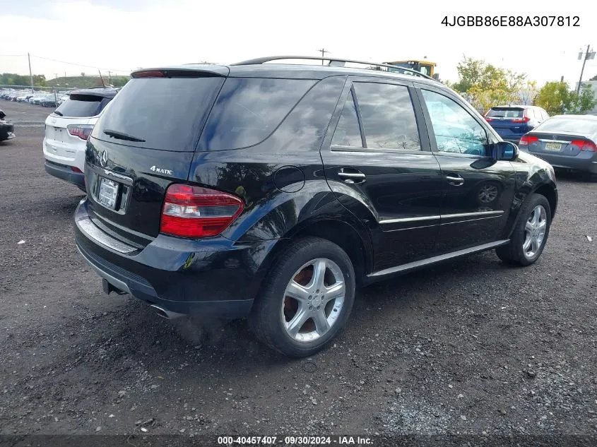 2008 Mercedes-Benz Ml 350 4Matic VIN: 4JGBB86E88A307812 Lot: 40457407